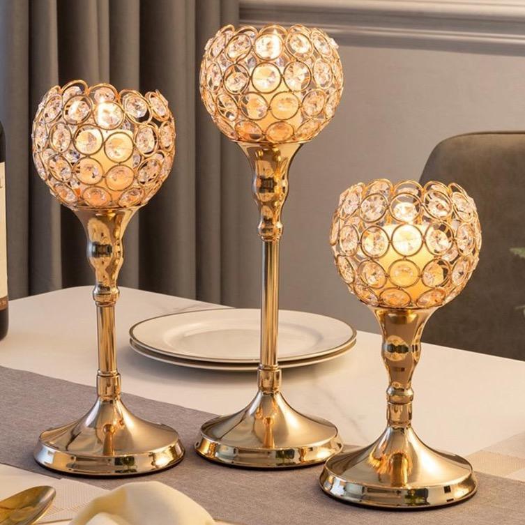 Elegant Vintage Metal Candle Holder Centerpiece