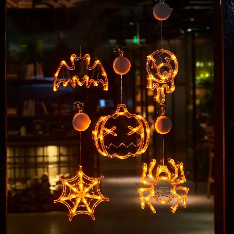 Warm LED Pumpkin Glow Lamp with Suction Cup for Festive Decor