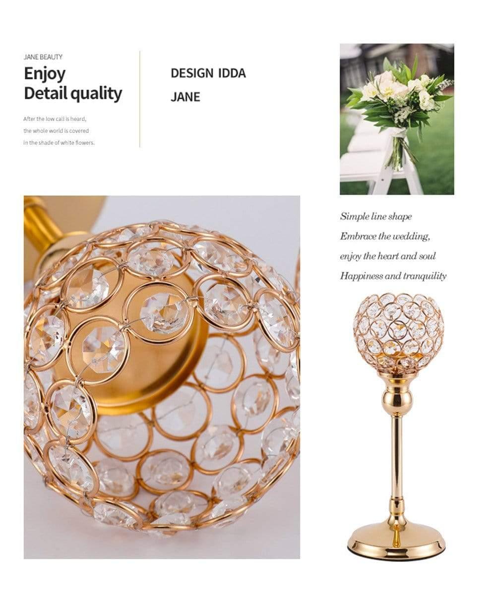 Elegant Vintage Metal Candle Holder Centerpiece