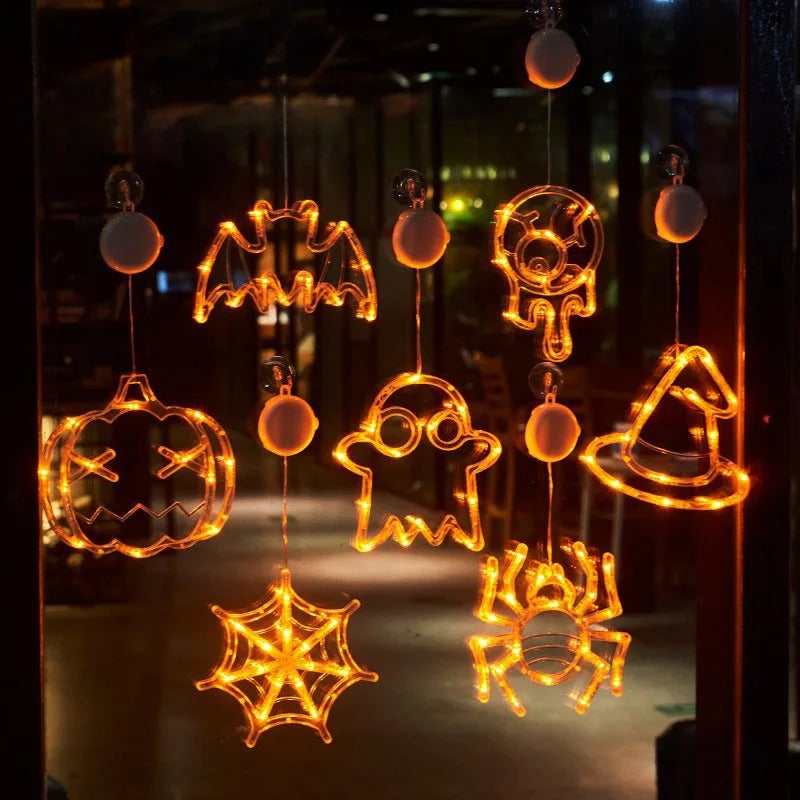 Warm LED Pumpkin Glow Lamp with Suction Cup for Festive Decor