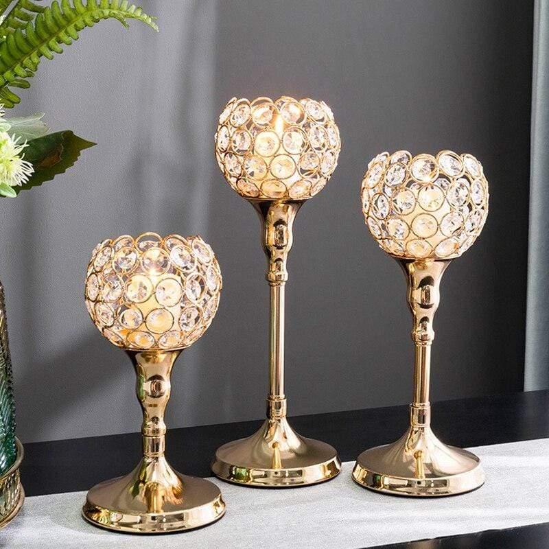 Elegant Vintage Metal Candle Holder Centerpiece