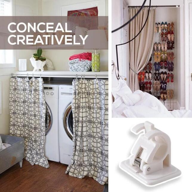 Set of Adjustable No-Drill Curtain Holdbacks for Stylish Window Decor