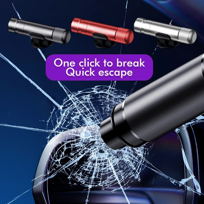 Compact Emergency Car Safety Tool with Glass Breaker and Seatbelt Cutter