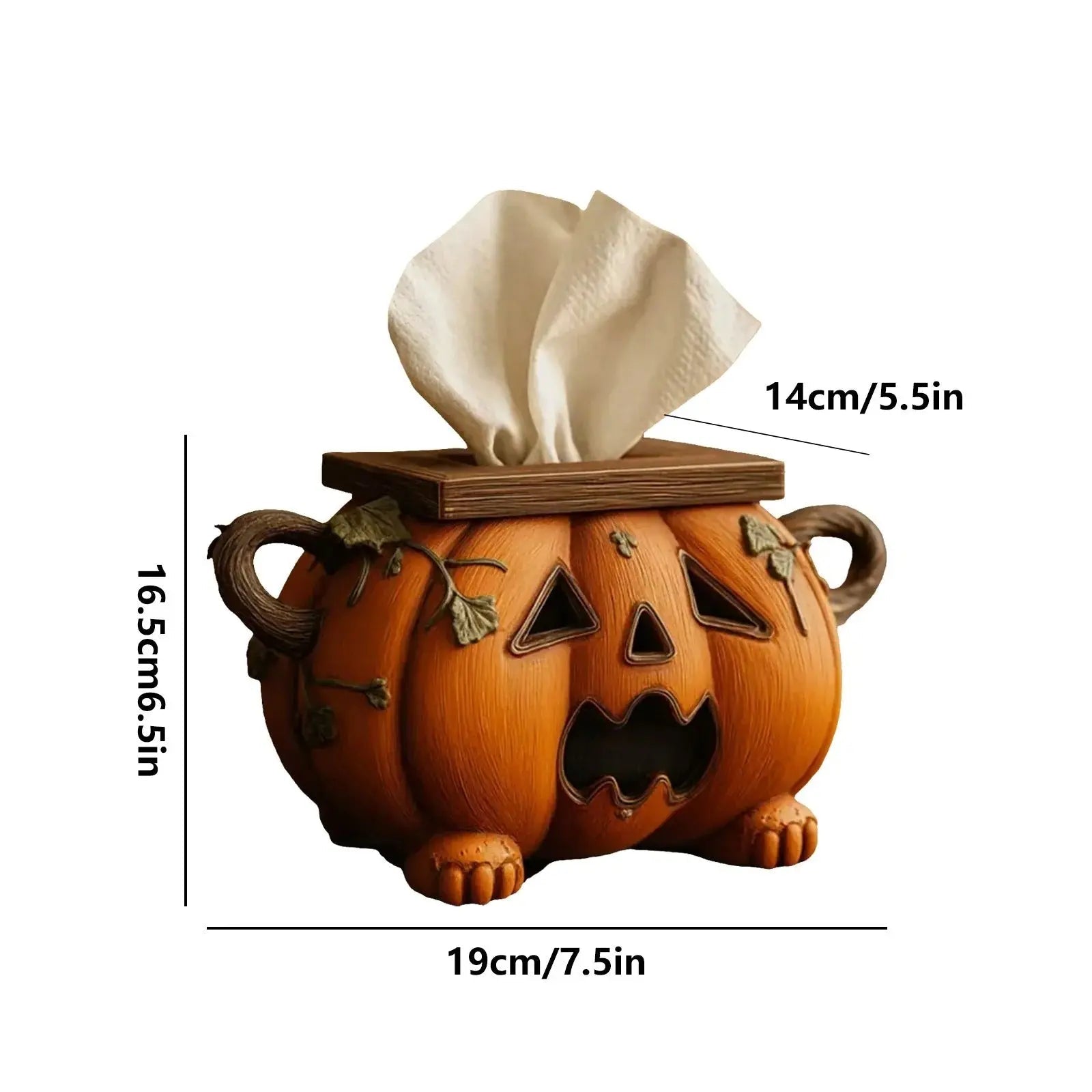 Spooky Halloween Pumpkin Tissue Box Decor
