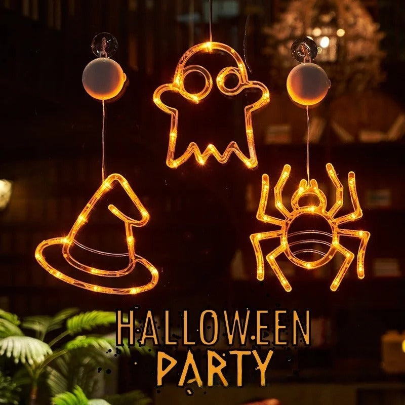 Warm LED Pumpkin Glow Lamp with Suction Cup for Festive Decor