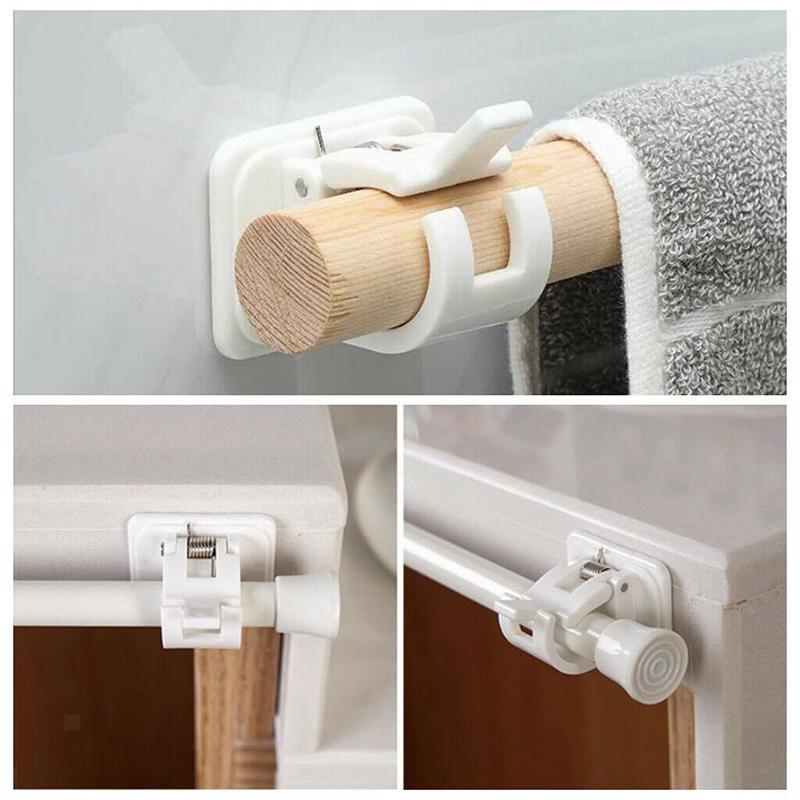 Set of Adjustable No-Drill Curtain Holdbacks for Stylish Window Decor