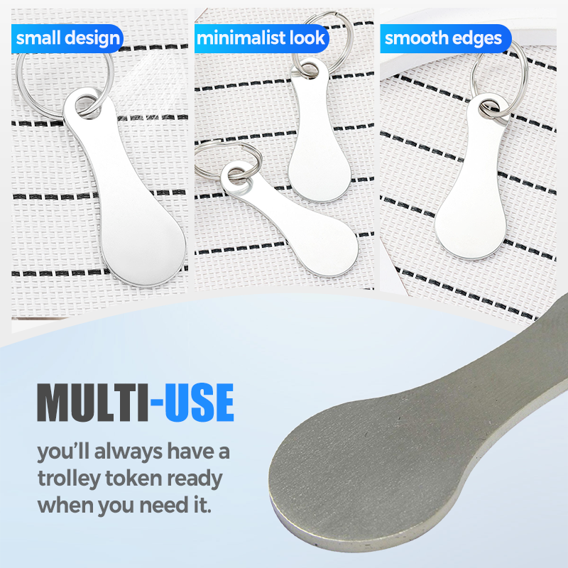 Stainless Steel Shopping Token Keyrings Set