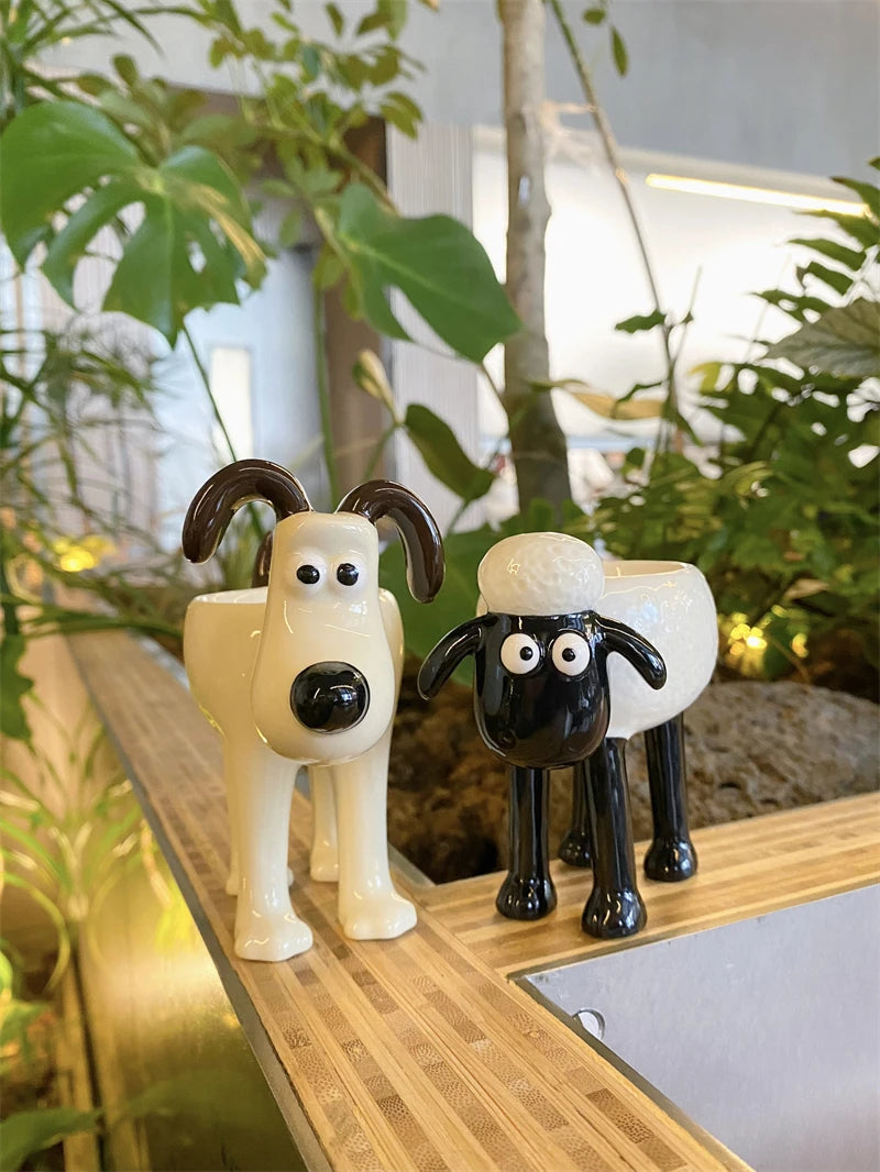 Ceramic Dog-Shaped Egg Holder Decorative Kitchen Organizer