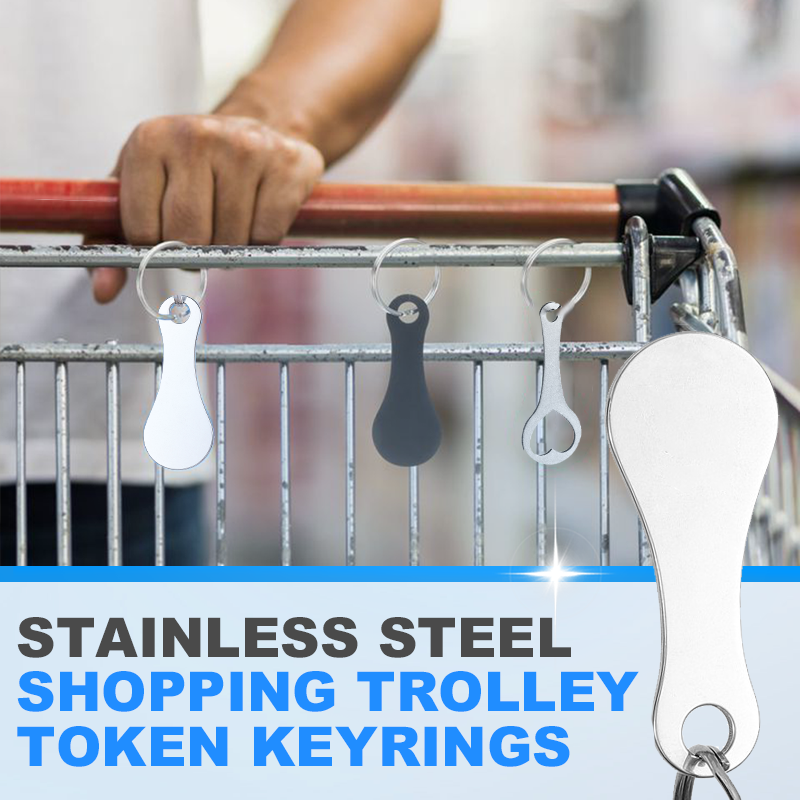 Stainless Steel Shopping Token Keyrings Set
