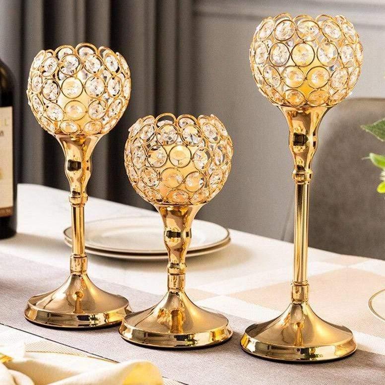Elegant Vintage Metal Candle Holder Centerpiece