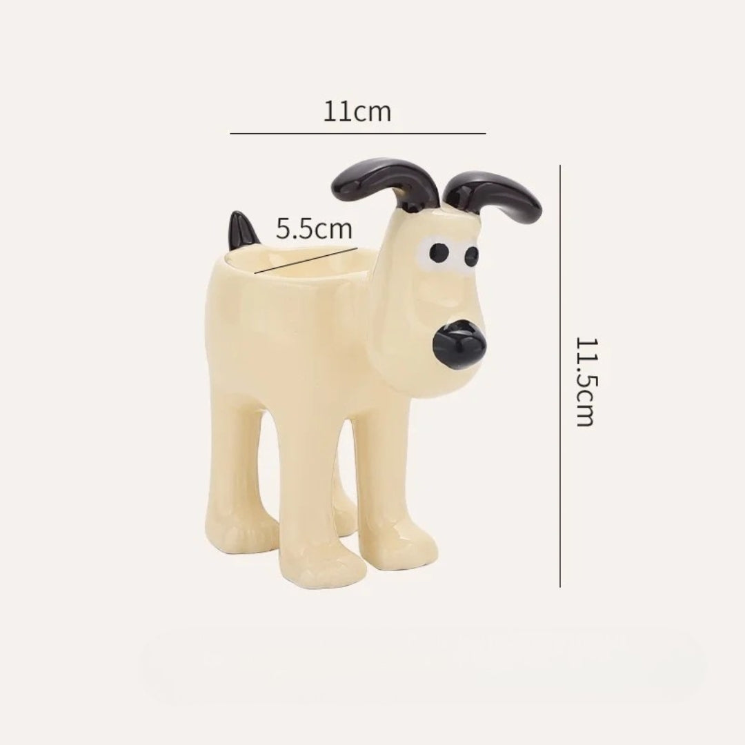 Ceramic Dog-Shaped Egg Holder Decorative Kitchen Organizer