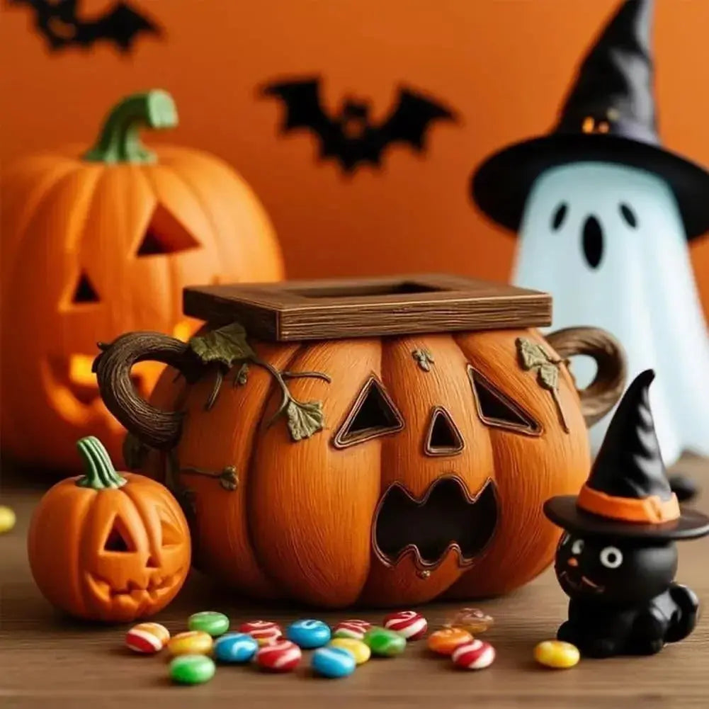 Spooky Halloween Pumpkin Tissue Box Decor
