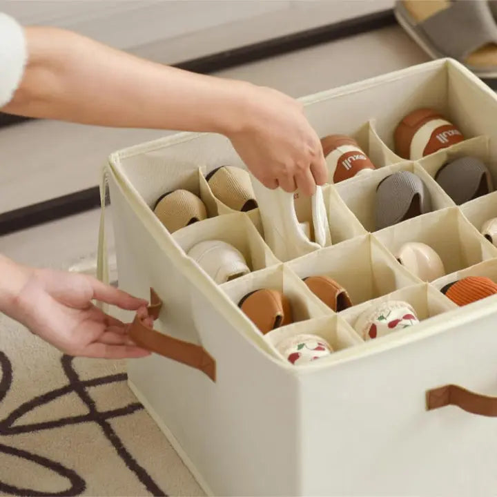 Organize Elegantly™ - Compartmented Storage Box for Scarves & Accessories