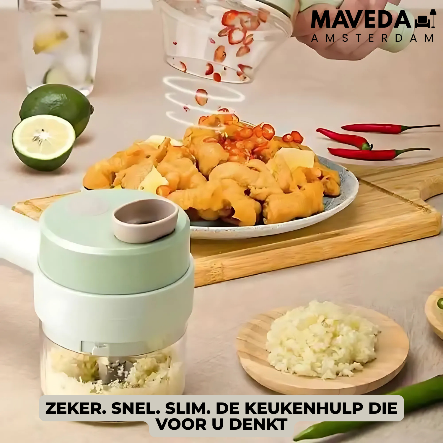 Ergonomic Safety Kitchen Knife with Time-Saving Design