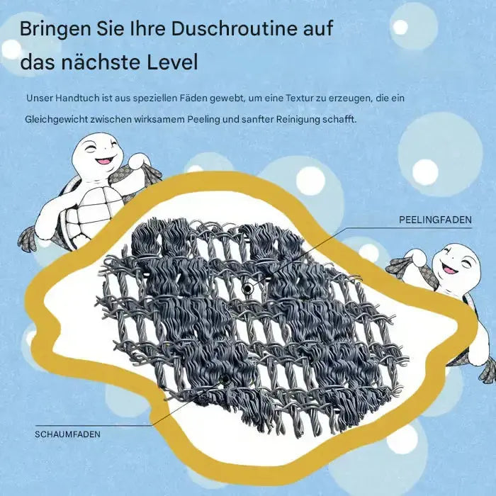 Gentle Exfoliating Shower Towel with Silver Ion Protection