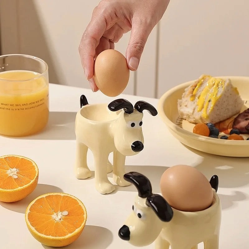 Ceramic Dog-Shaped Egg Holder Decorative Kitchen Organizer