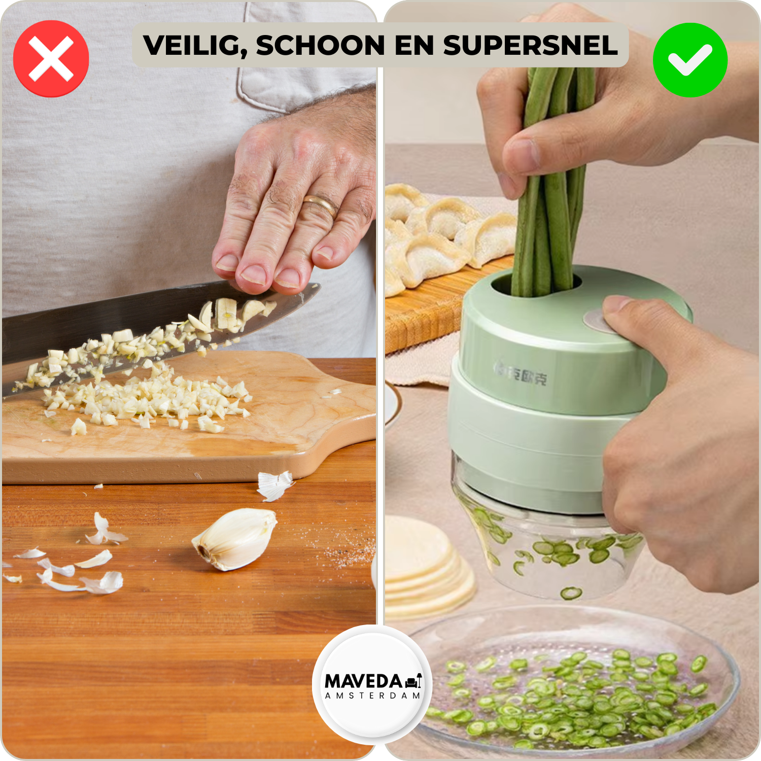 Ergonomic Safety Kitchen Knife with Time-Saving Design