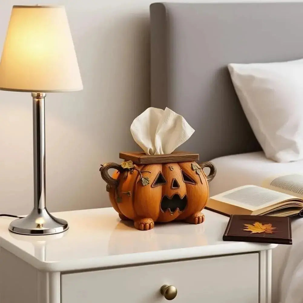 Spooky Halloween Pumpkin Tissue Box Decor