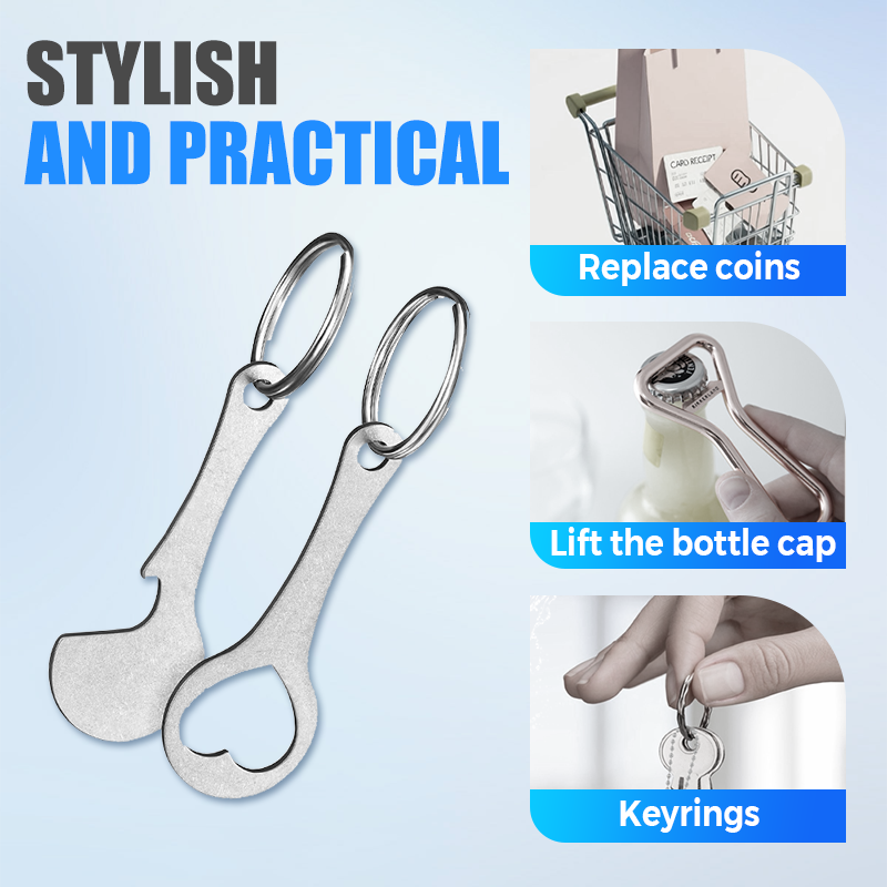Stainless Steel Shopping Token Keyrings Set