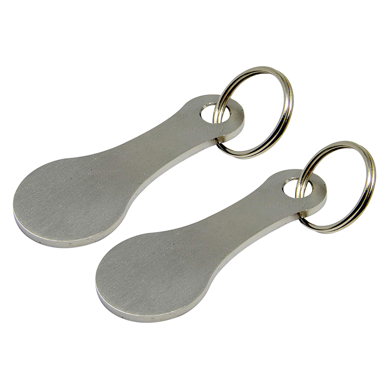 Stainless Steel Shopping Token Keyrings Set