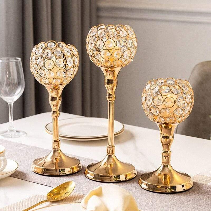 Elegant Vintage Metal Candle Holder Centerpiece