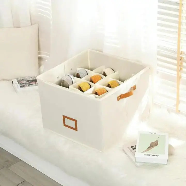 Organize Elegantly™ - Compartmented Storage Box for Scarves & Accessories