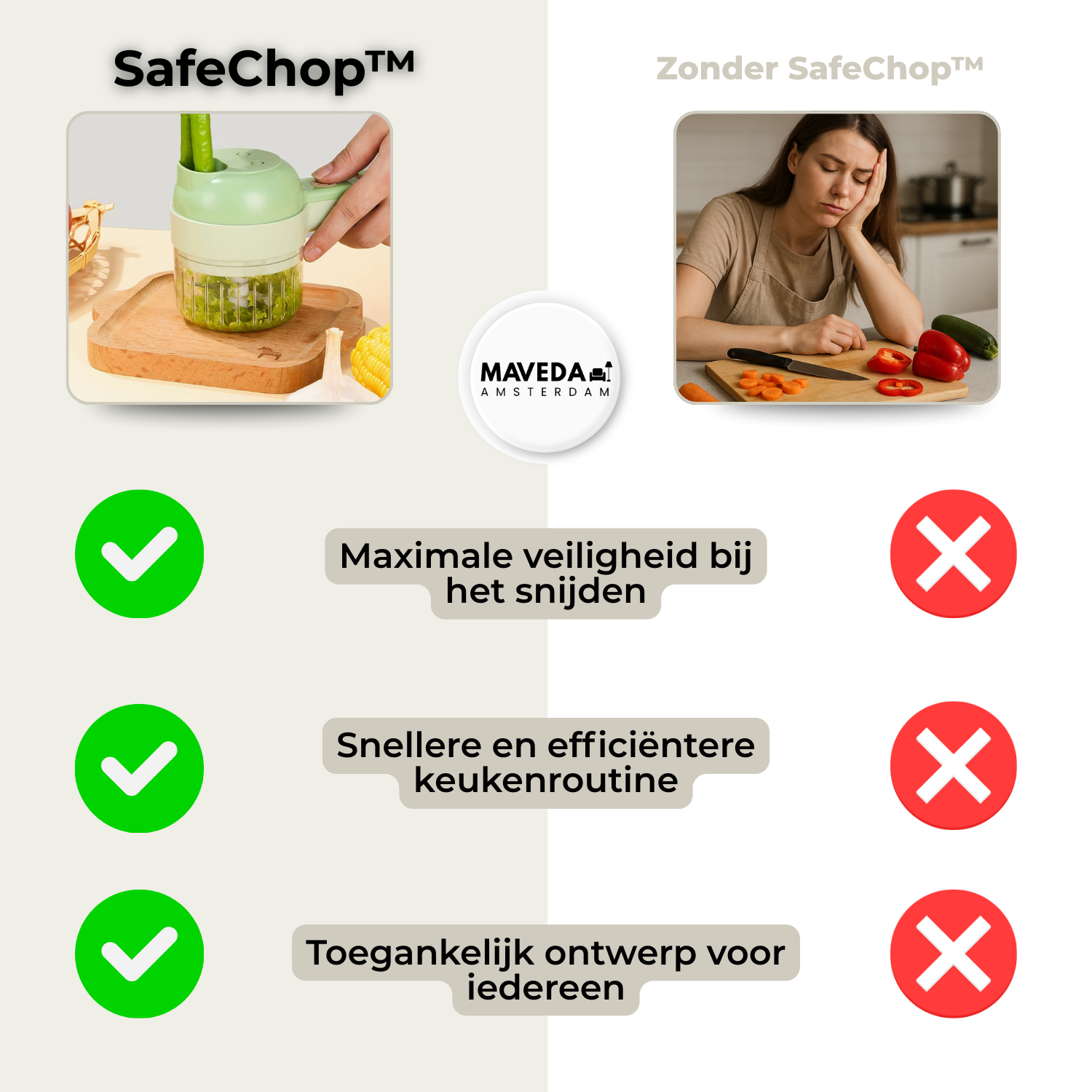 Ergonomic Safety Kitchen Knife with Time-Saving Design