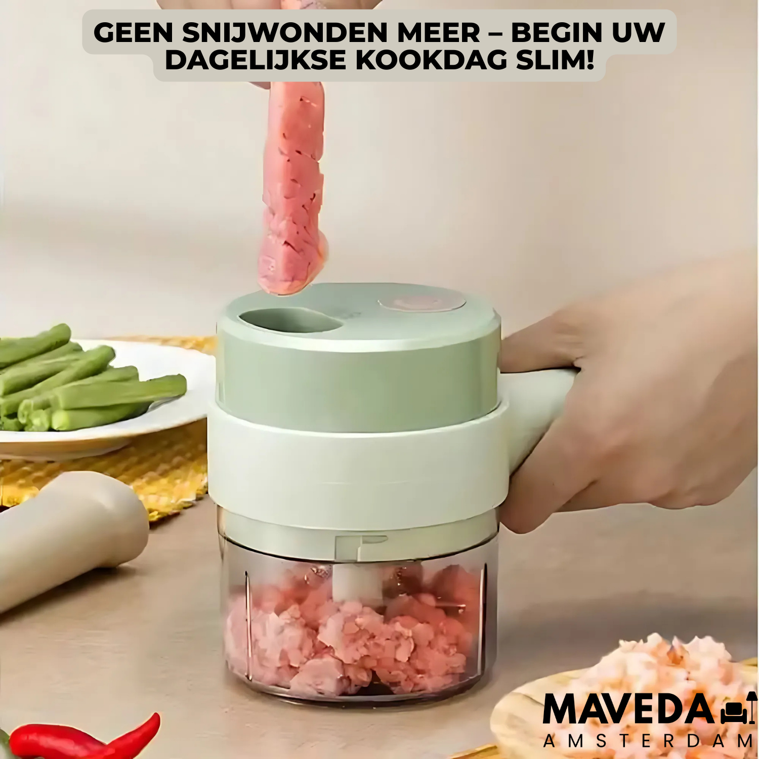Ergonomic Safety Kitchen Knife with Time-Saving Design